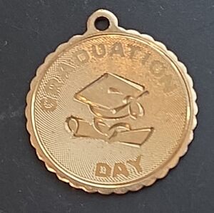 10K Yellow Gold Filled Graduation Necklace Charm Pendant Vintage 5-25-1962